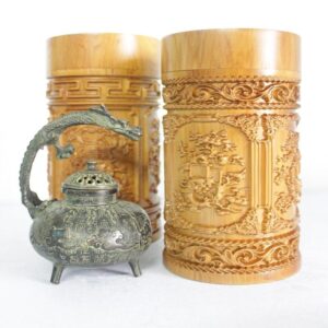 Hộp trà Tứ Quý gỗ Bách Xanh